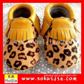 2015 wholesale new style yellow tassels moccasins cow leather soft flat sexy baby shoes